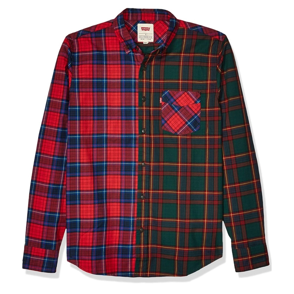 NWT Levis kane longsleeve woven plaid button shirt